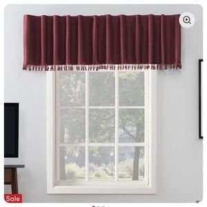Port-wine beaded sun blocking valances (2)